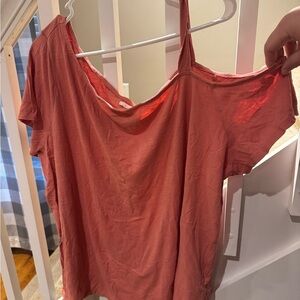 Maurices Coral Asymmetrical Short Sleeve T-Shirt